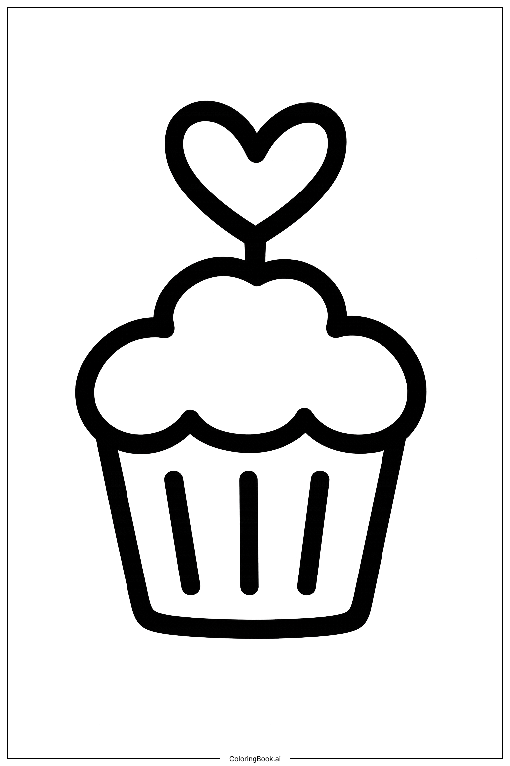 Mother's Day Cupcake Coloring Page