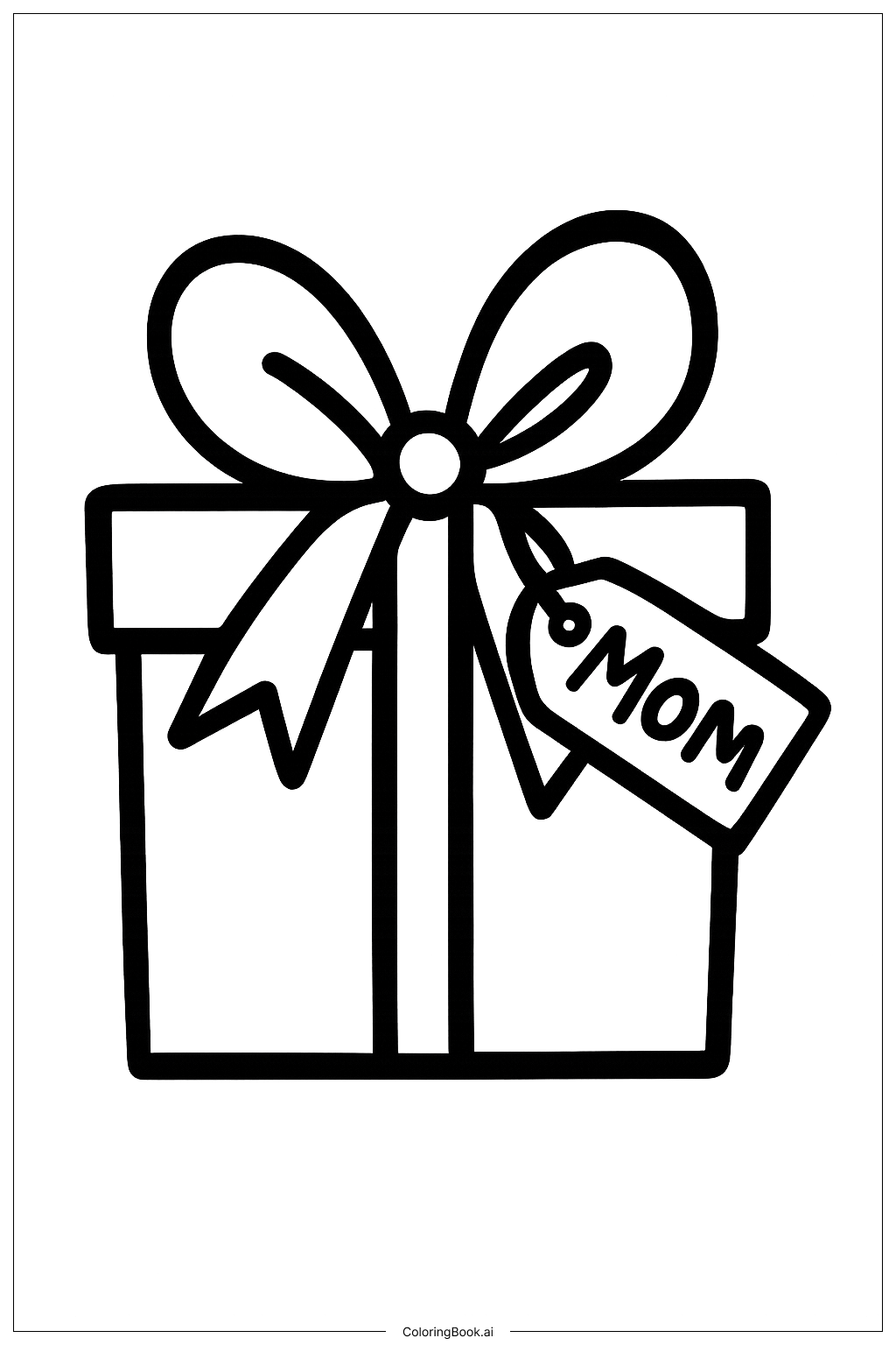 Mother's Day Gift Box Coloring Page