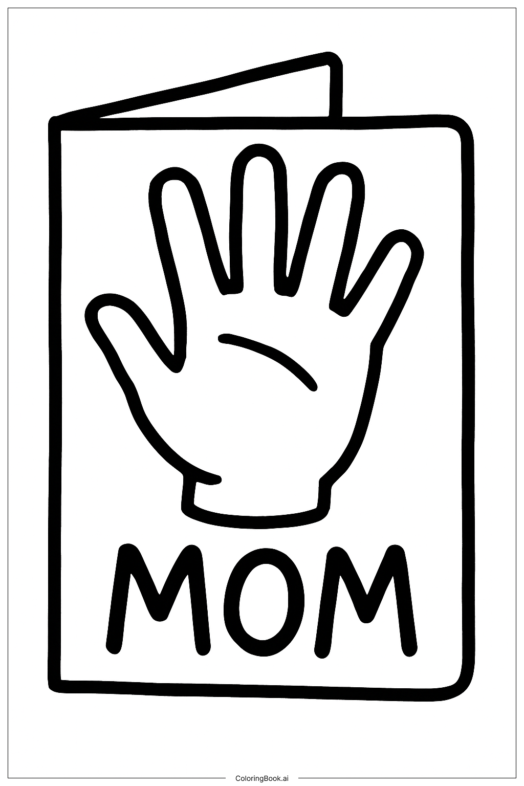 Mother's Day Handprint Card Coloring Page