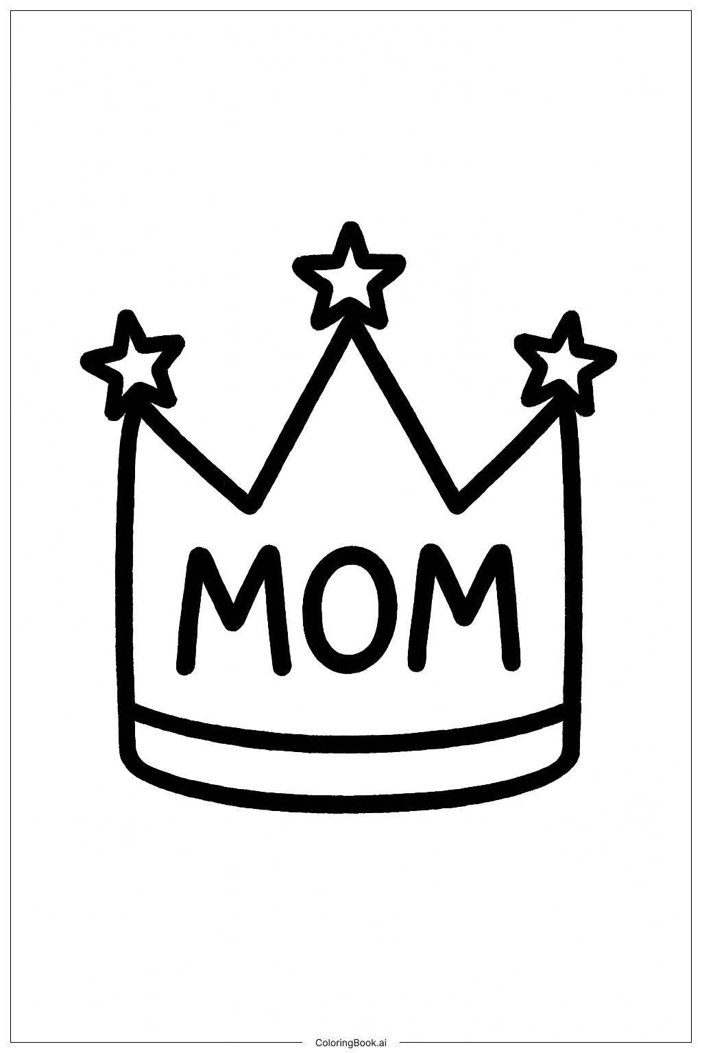Mother's Day Mom Crown Coloring Page