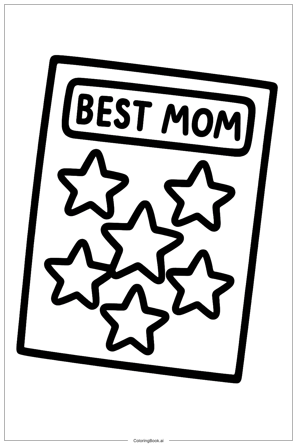 Mother's Day Star Sticker Coloring Page