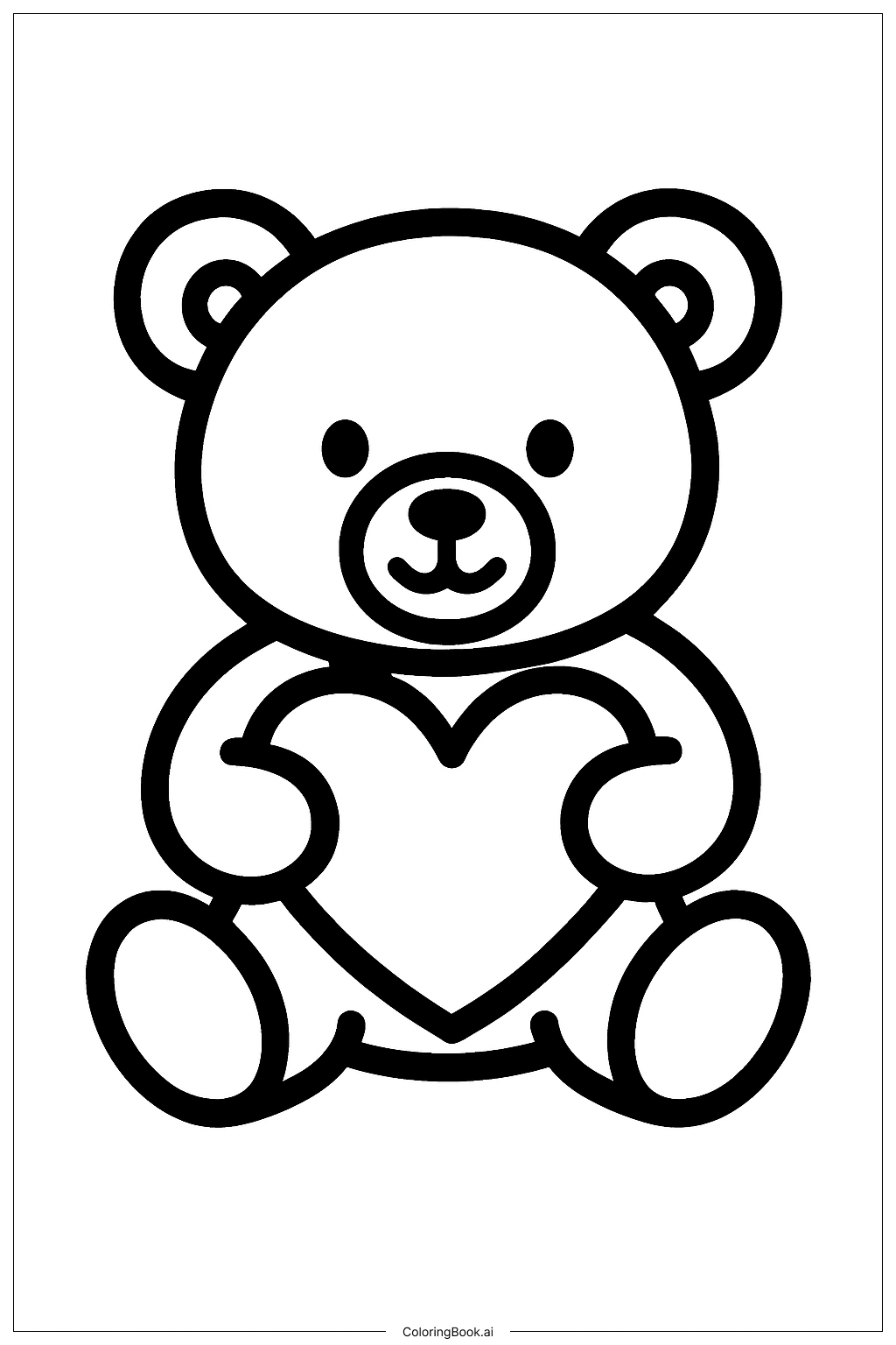 Mother's Day Teddy Bear Coloring Page