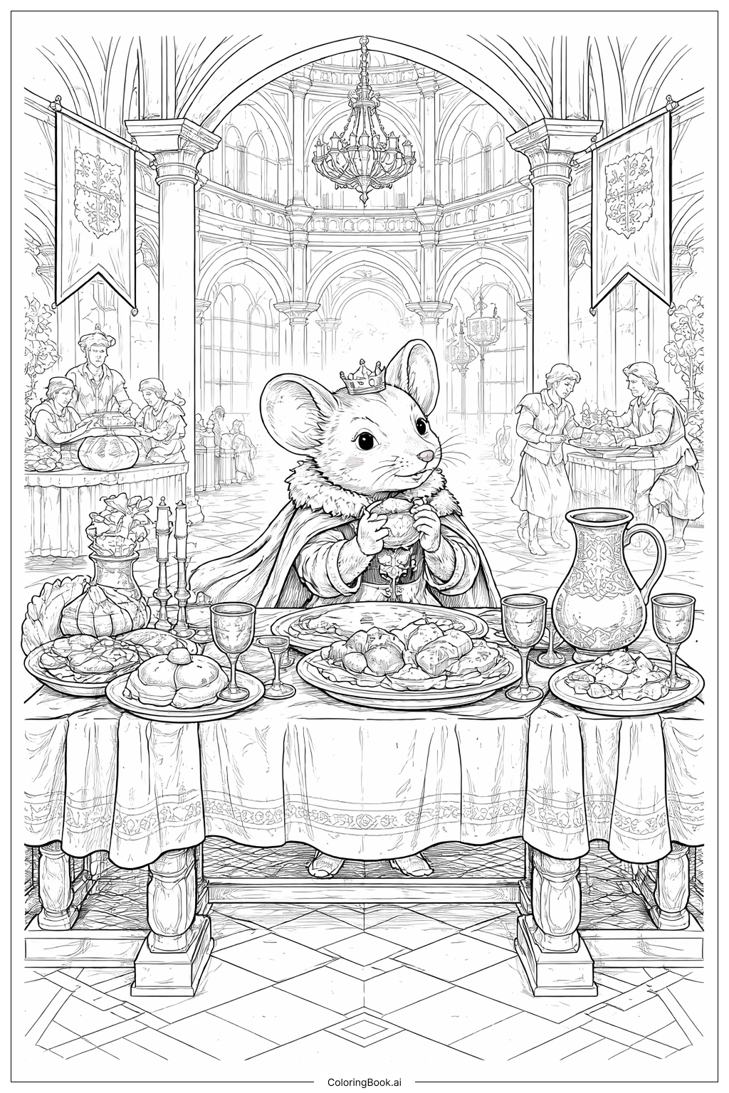 老鼠城堡盛宴著色頁