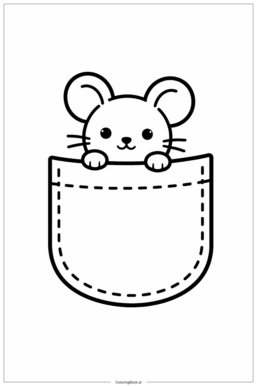  口袋裡的老鼠著色頁 