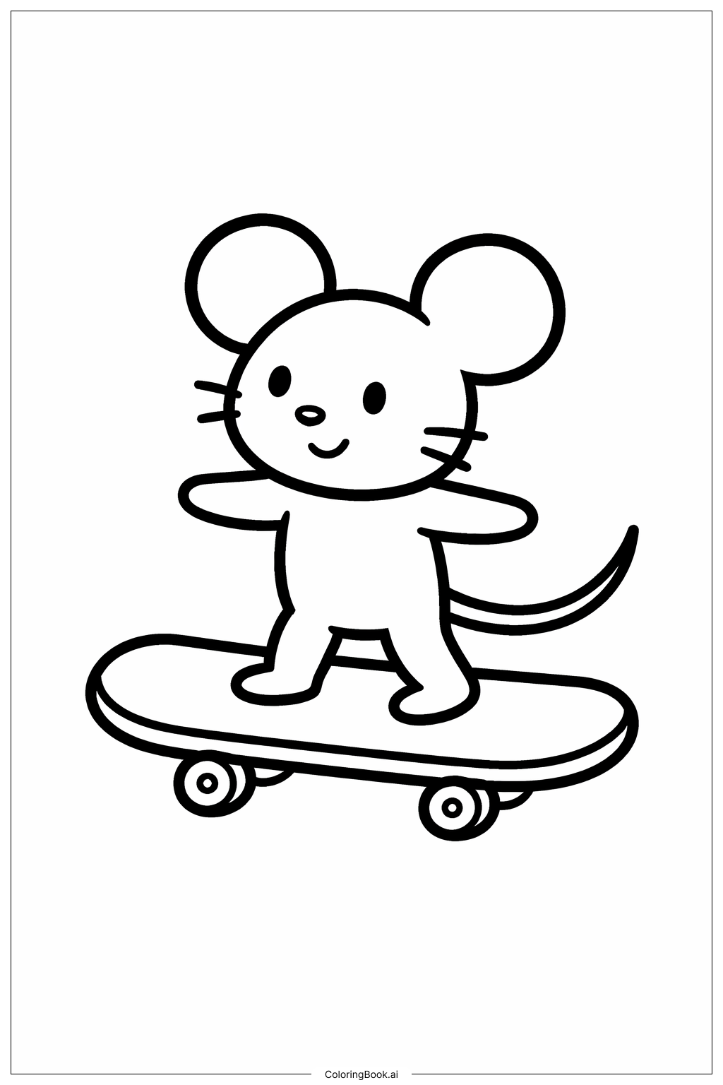  滑板老鼠著色頁 
