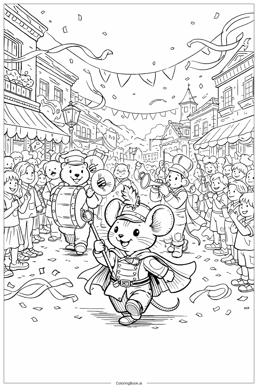  ネズミの塗り絵ページ 