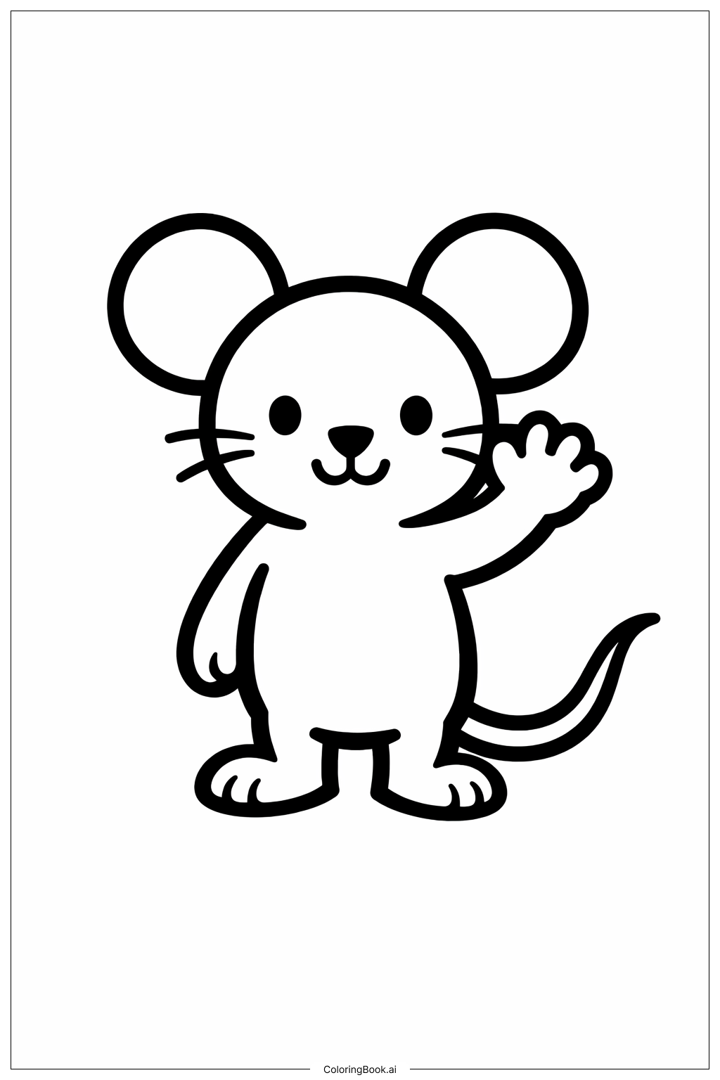  招手老鼠著色頁 