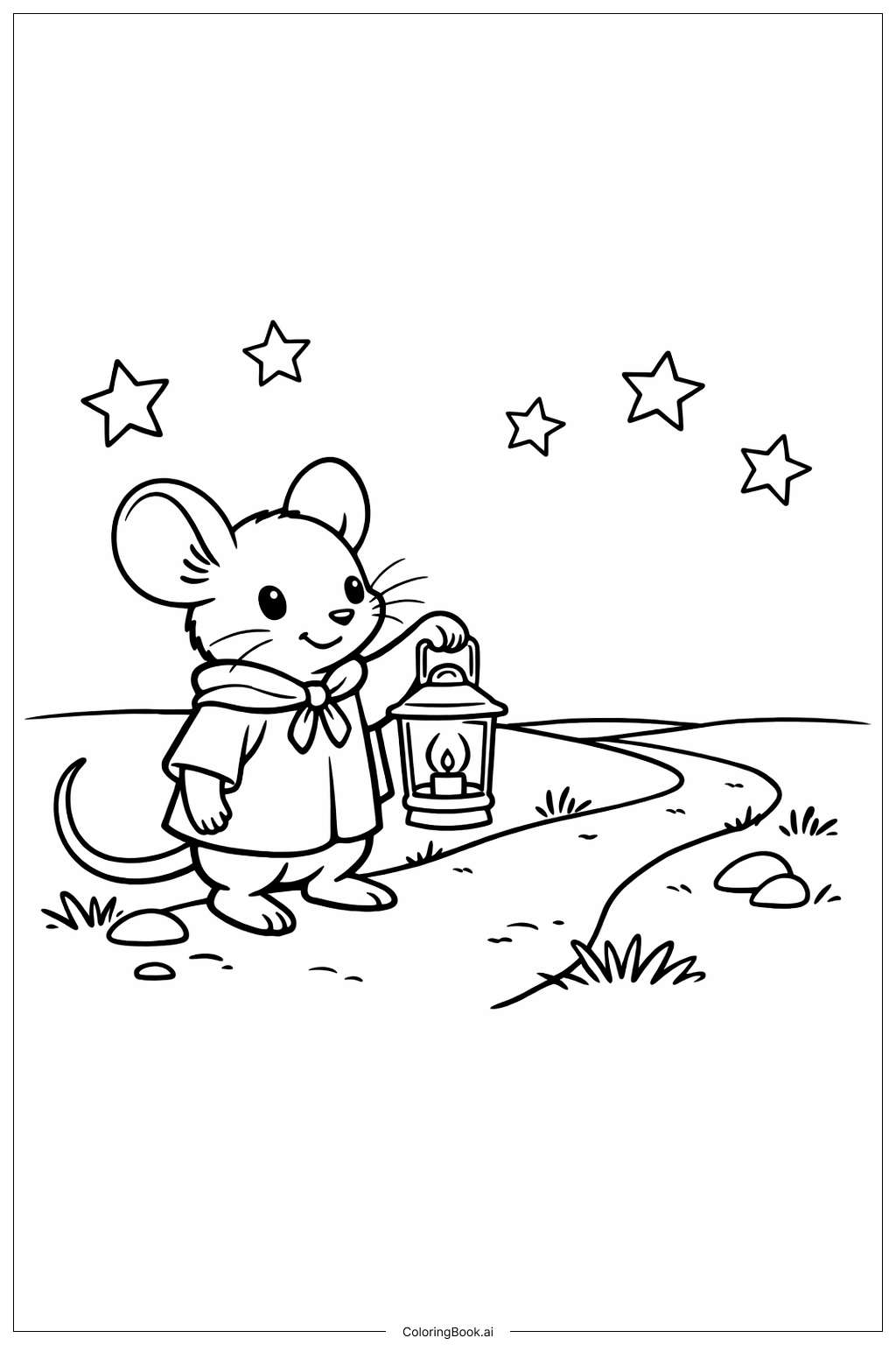  提灯小鼠填色页 