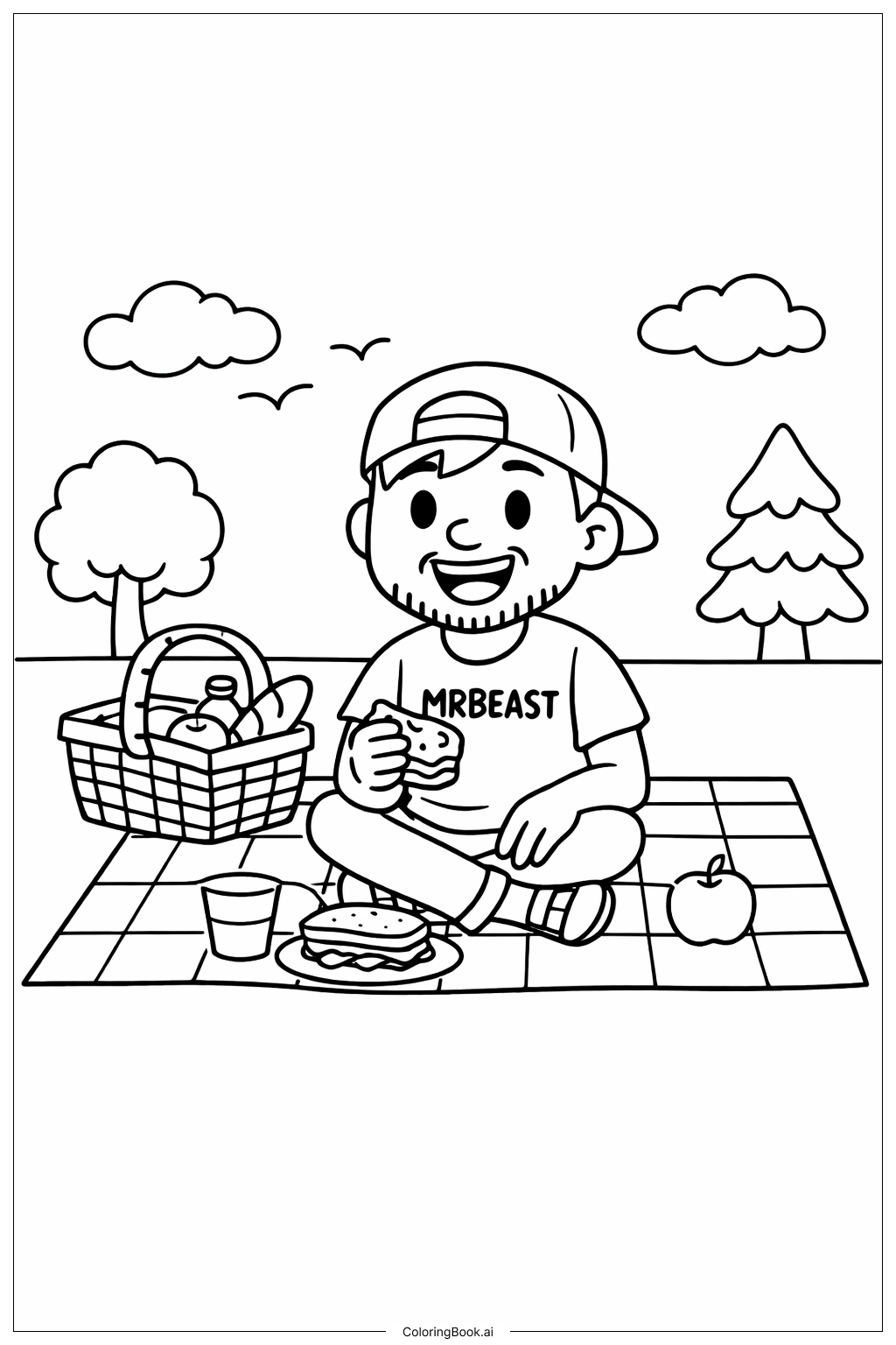  Mr Beast Beim Picknick Ausmalseite 