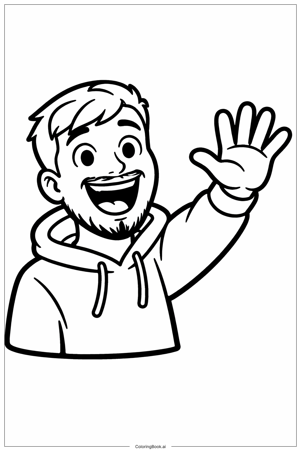  Mr Beast 击掌填色页 