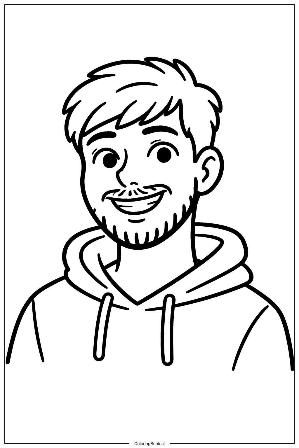  Mr Beast 微笑肖像填色页 