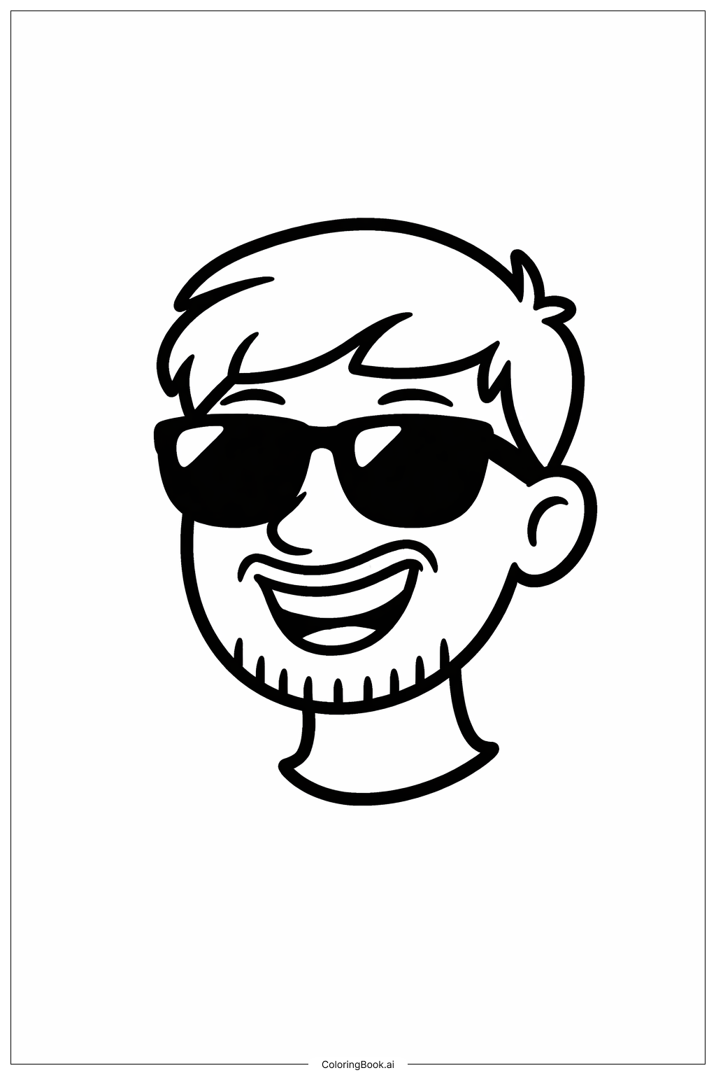  Mr Beast lächelt mit Sonnenbrille Ausmalseite 