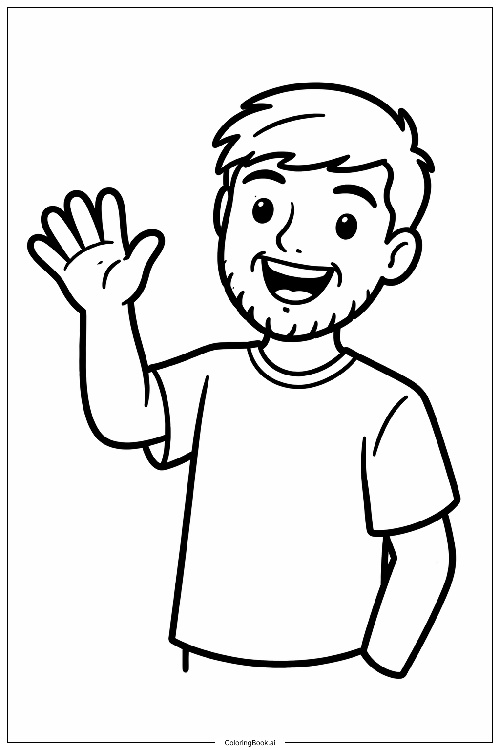  Mr Beast 挥手填色页 