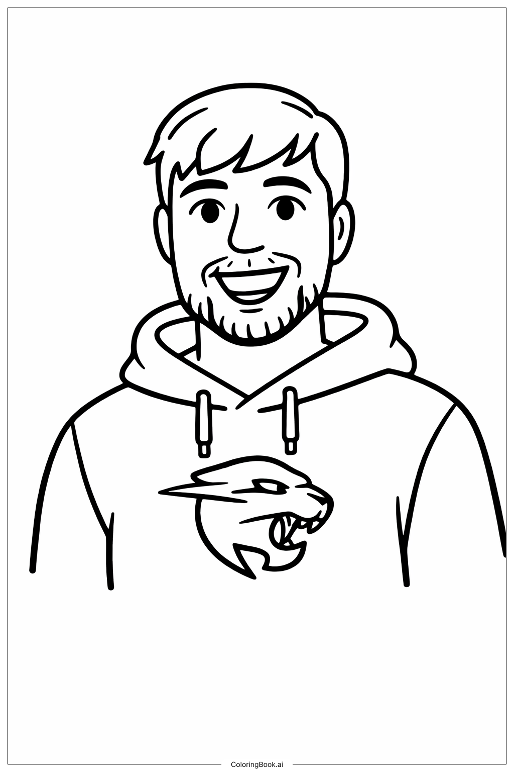  Mr Beast mit Kapuzenpullover Ausmalseite 