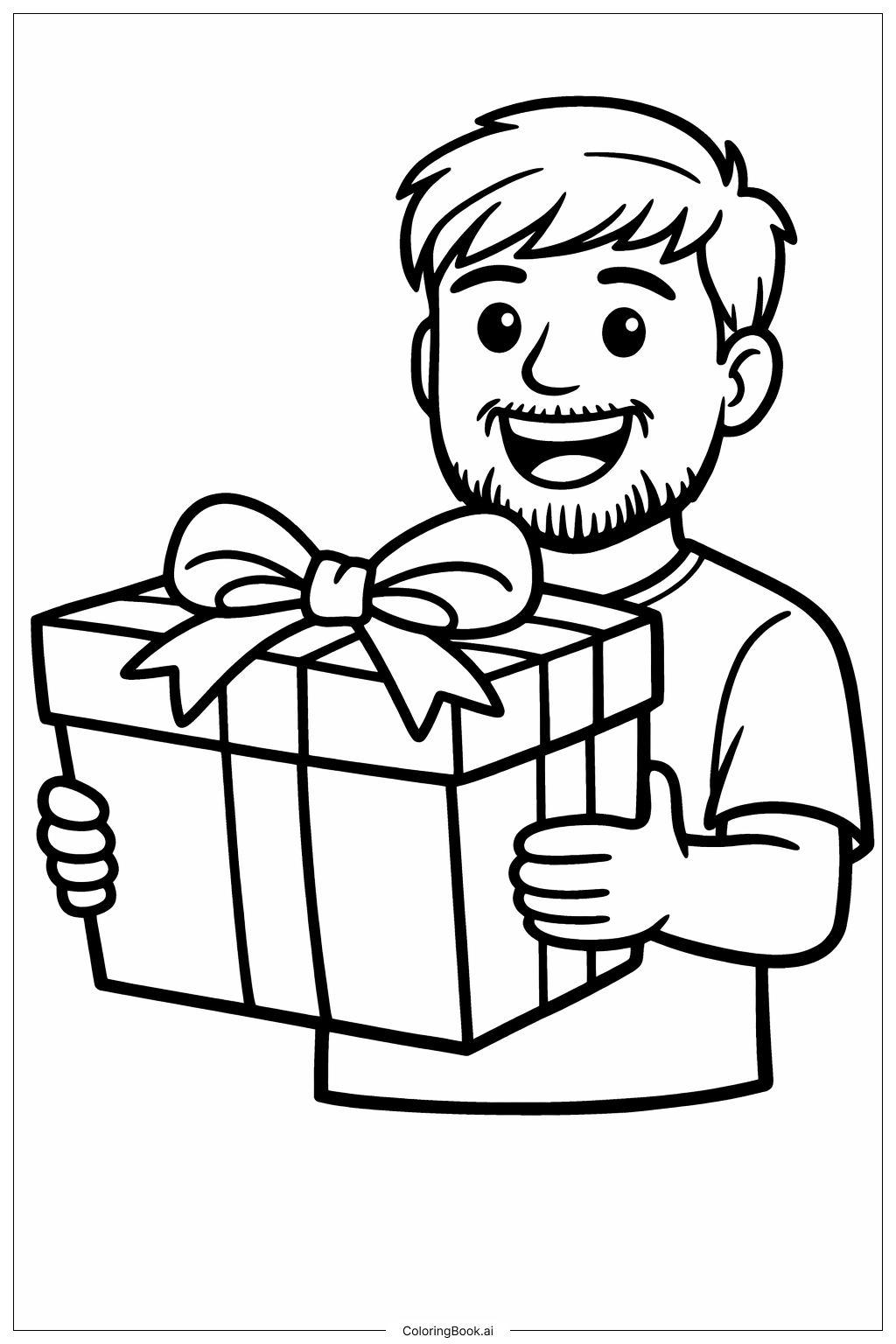  礼物盒里的Mr Beast填色页 