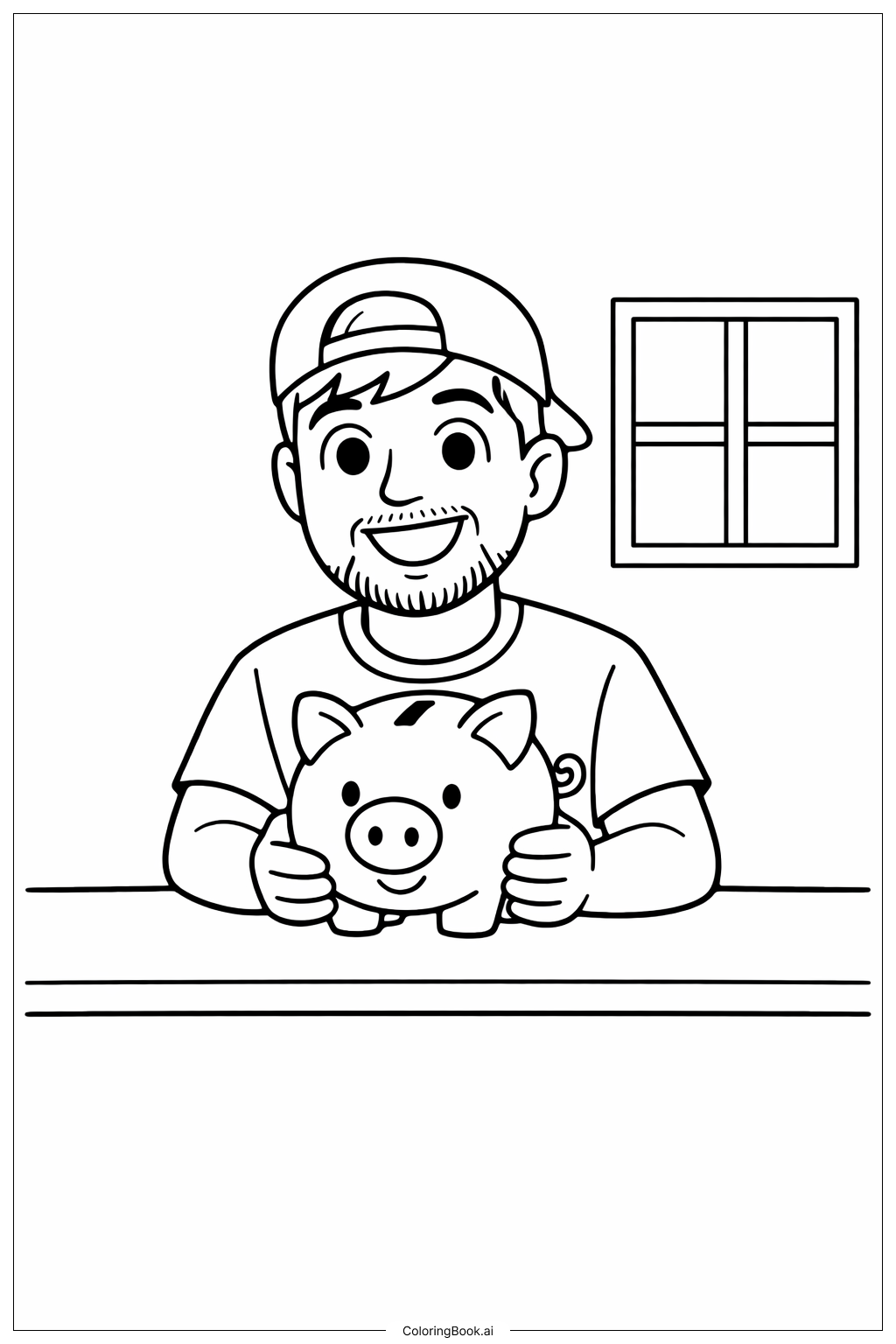  Mr Beast mit Sparschwein Ausmalseite 