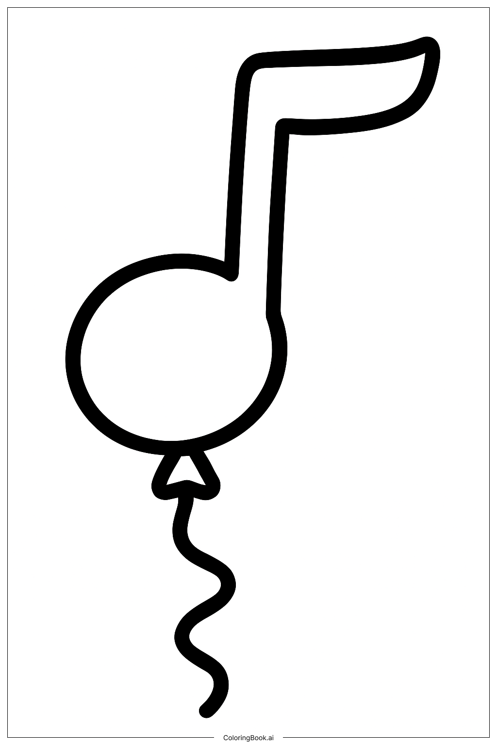  Página para colorear de Notas de Globo Musical 