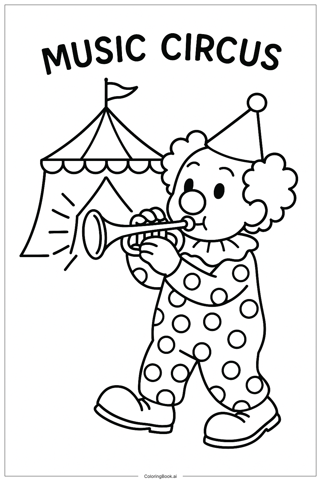  Página para colorear de Espectáculo Circense Musical 