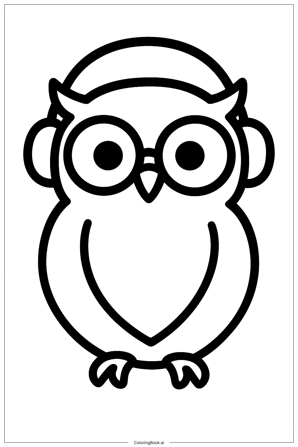  Página para colorear de Búho Musical con Auriculares 