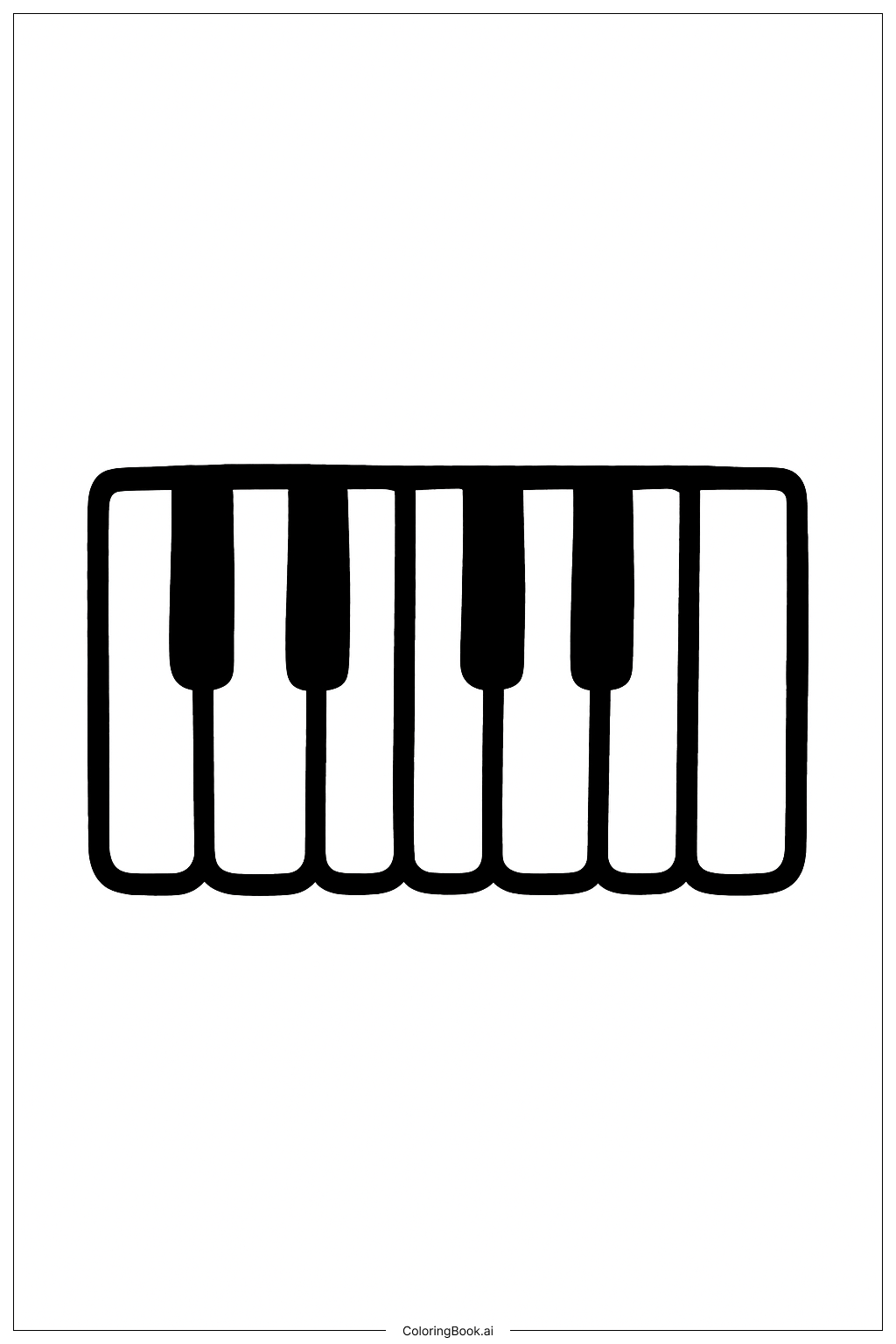  Página para colorear de Teclas de Piano Musical 