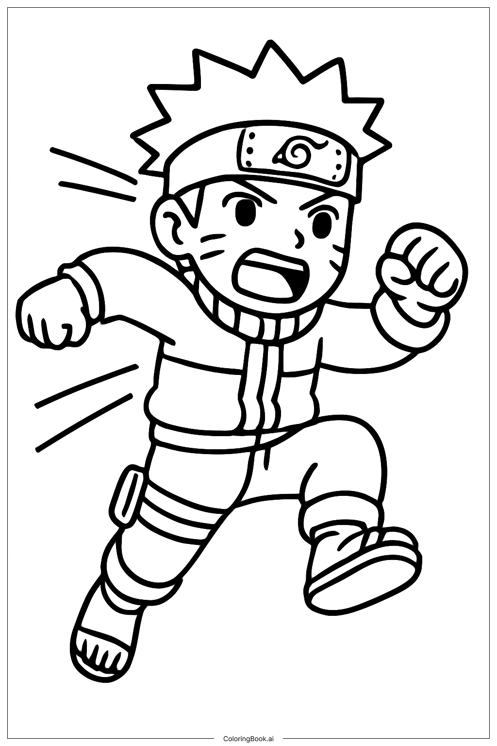  Naruto Jumping Coloring Page 