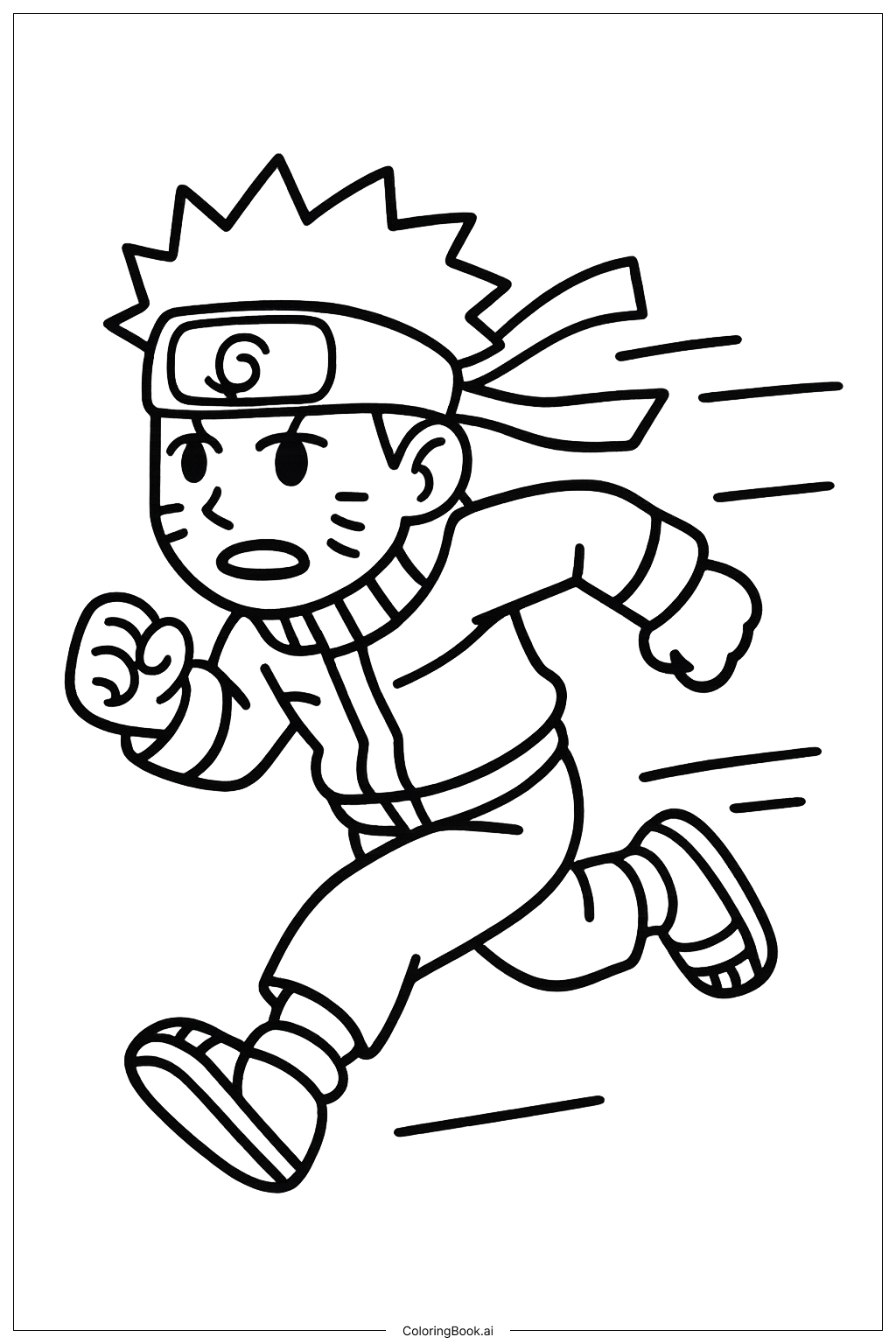  Naruto Running Coloring Page 