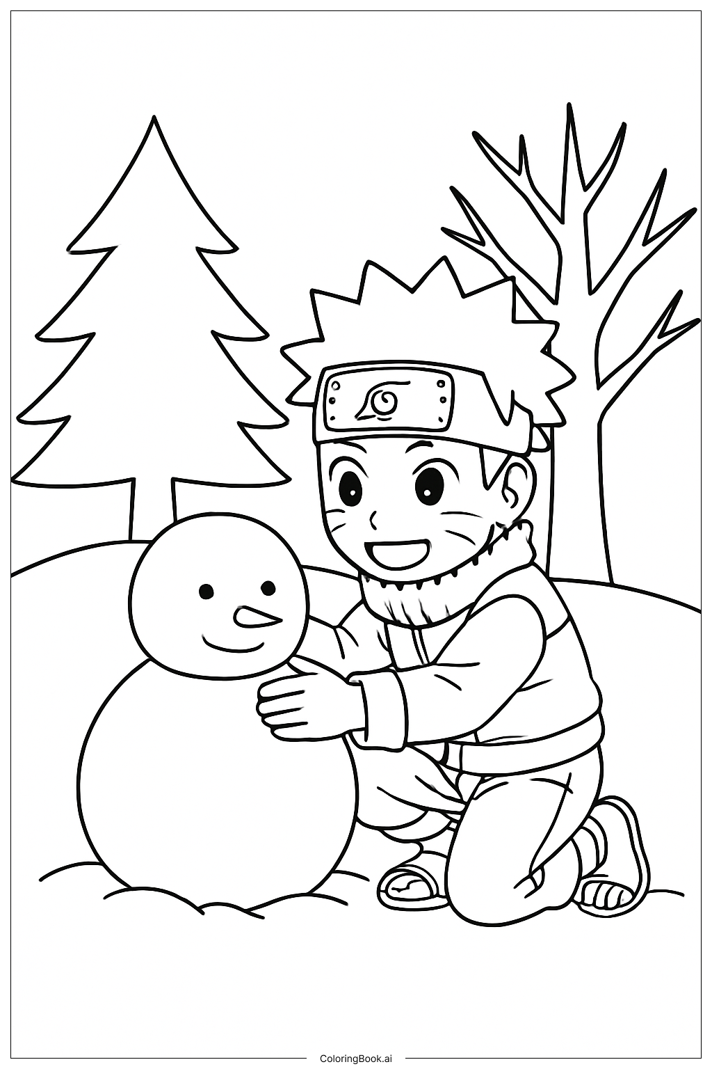  ナルトの塗り絵ページ 