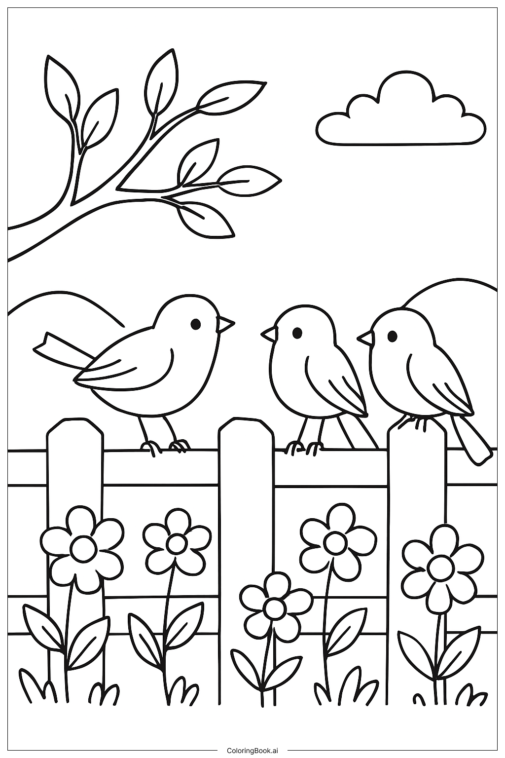  자연 정원 새 색칠공부 페이지 