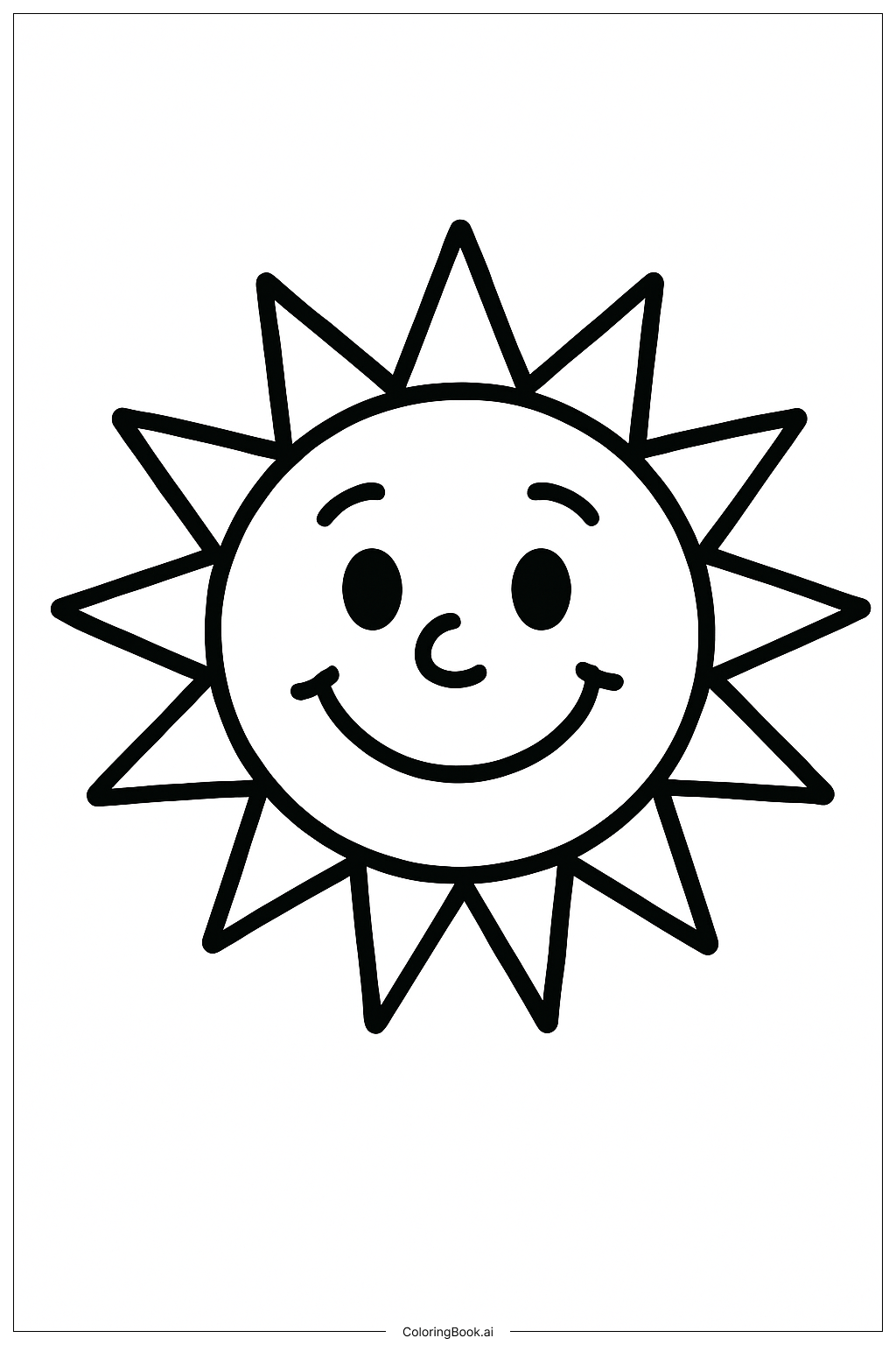  Nature Happy Sun Coloring Page 