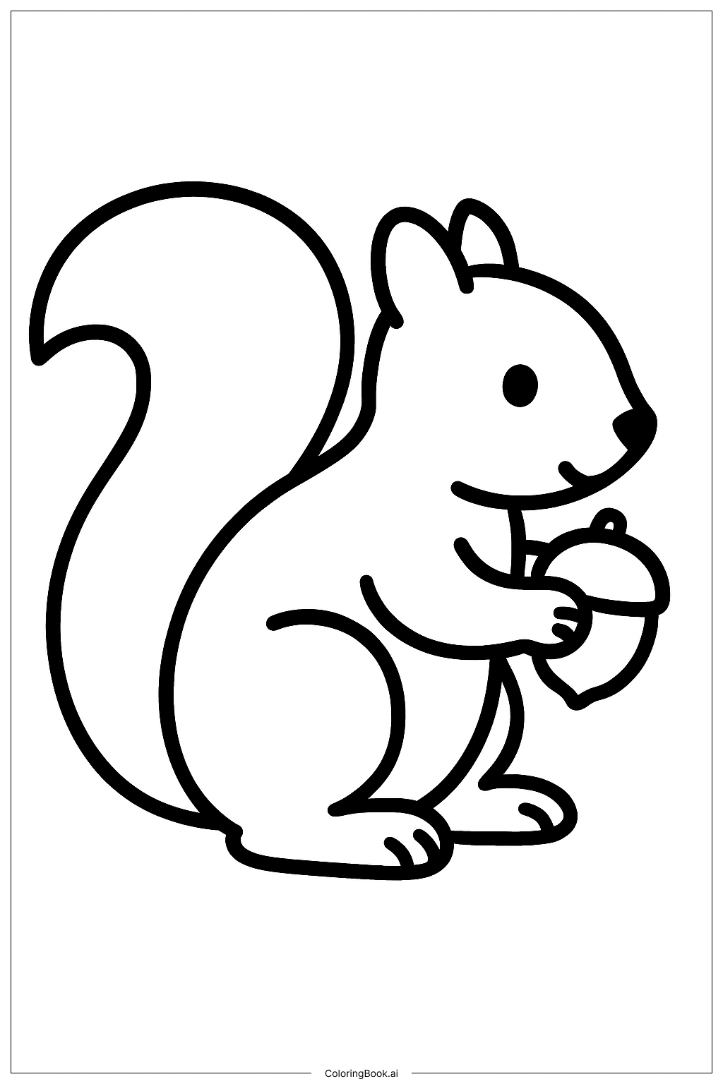  Nature Little Squirrel Coloring Page 