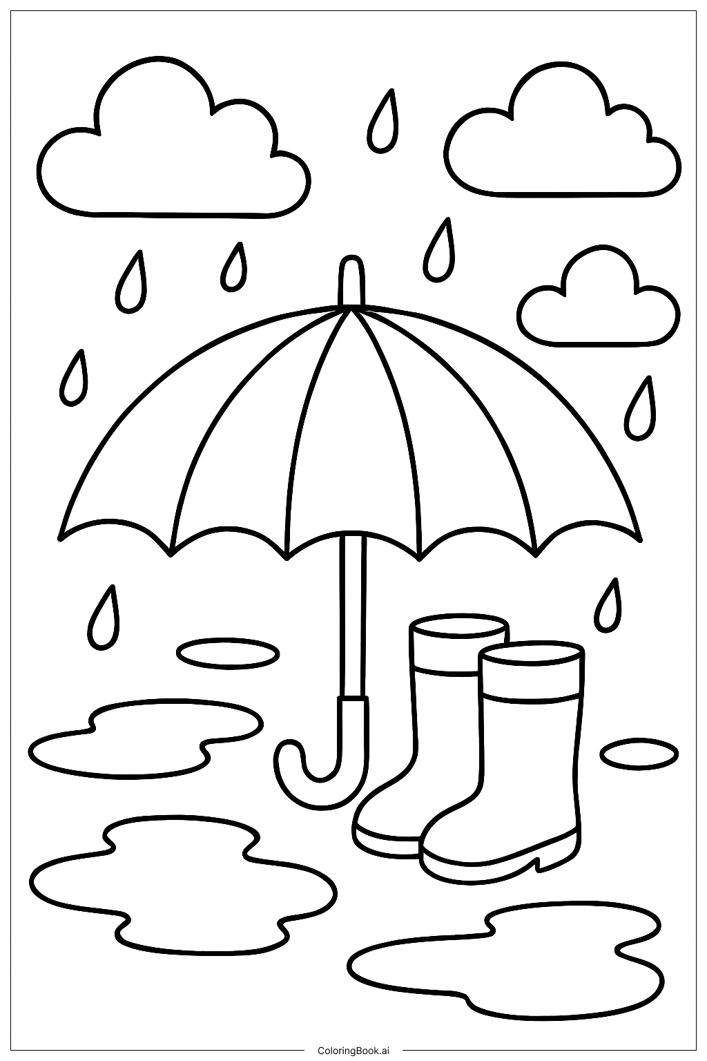  Nature Rainy Day Coloring Page 