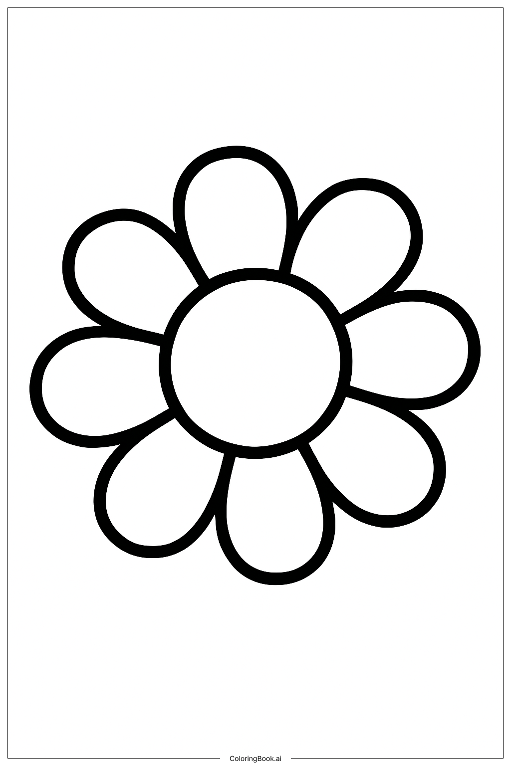  Nature Simple Flower Coloring Page 