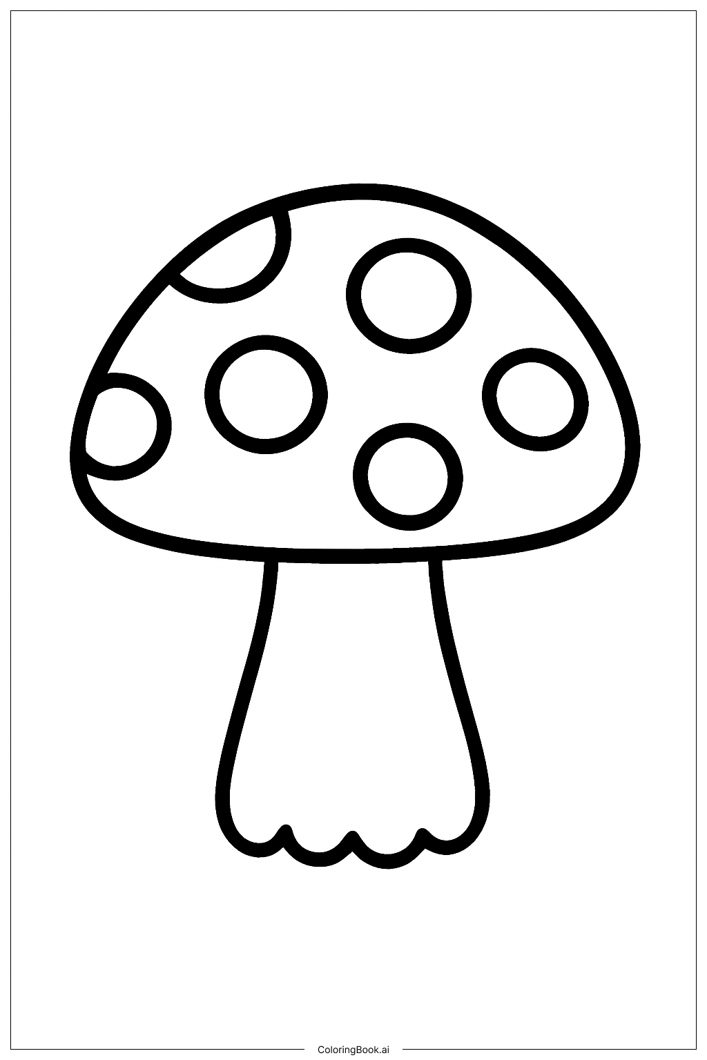  Nature Simple Mushroom Coloring Page 
