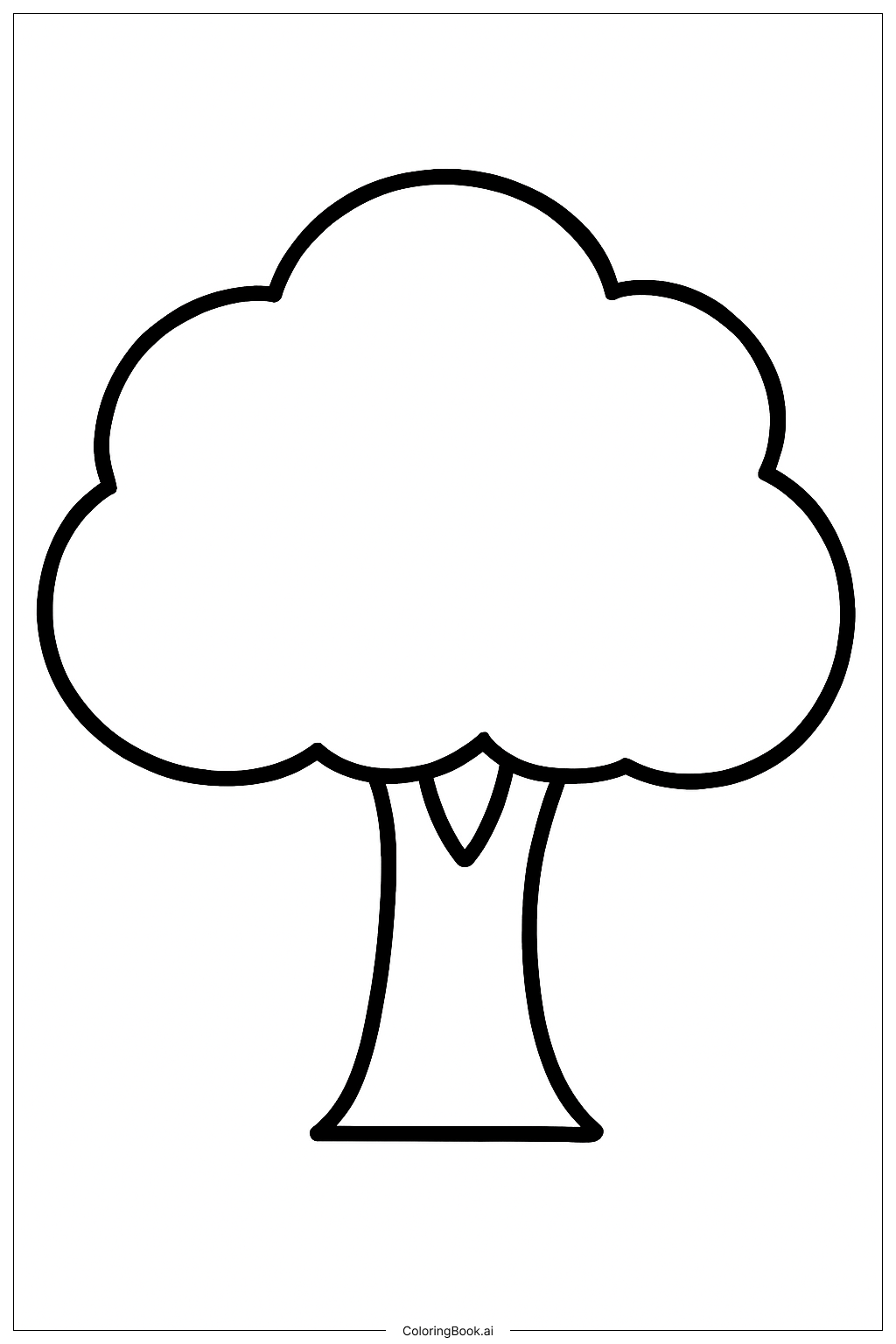  Nature Sunny Tree Coloring Page 