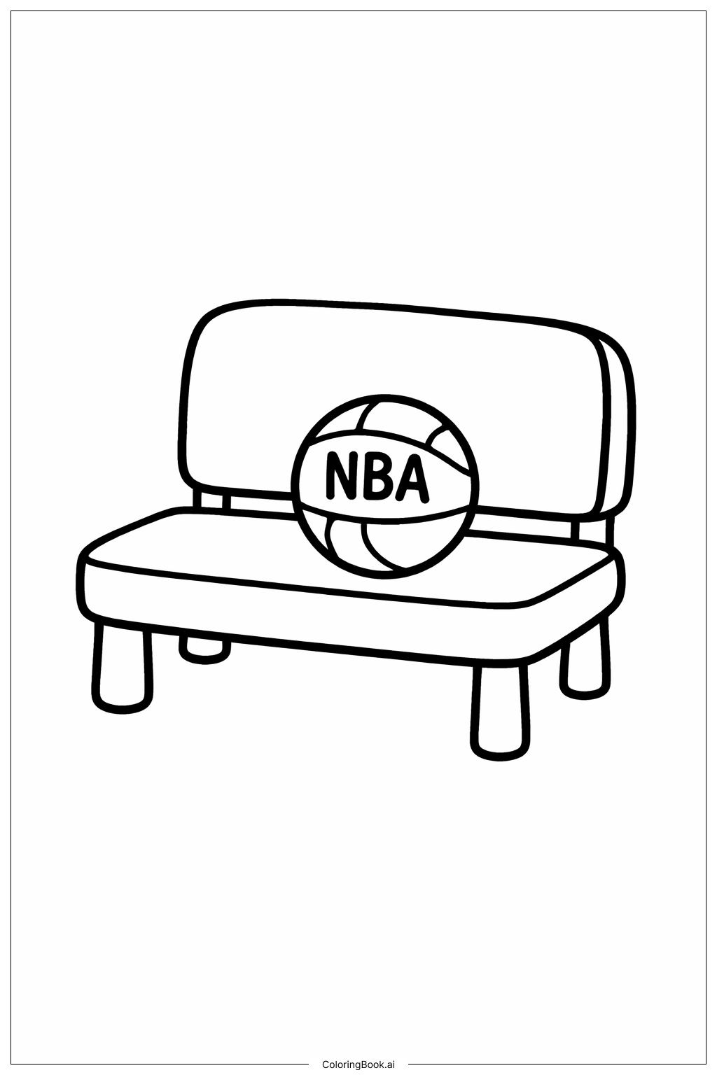  NBA 球员替补席填色页 