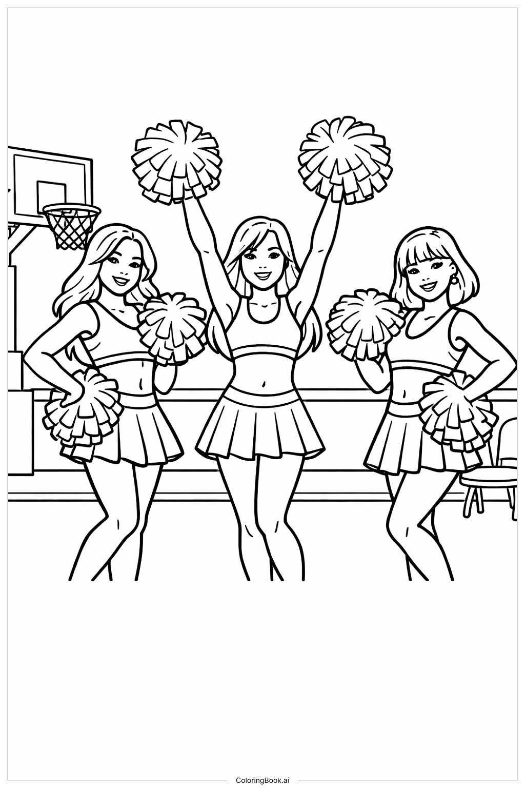  NBA 啦啦队舞蹈填色页 