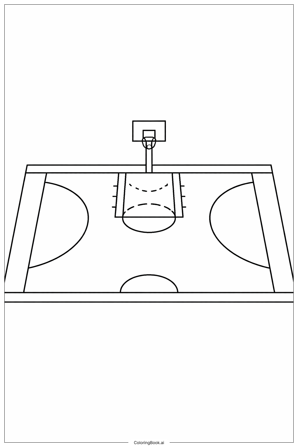 NBA半场线填色页