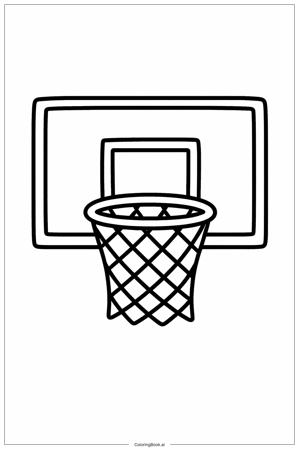  Página para colorear de Aro de baloncesto de la NBA 