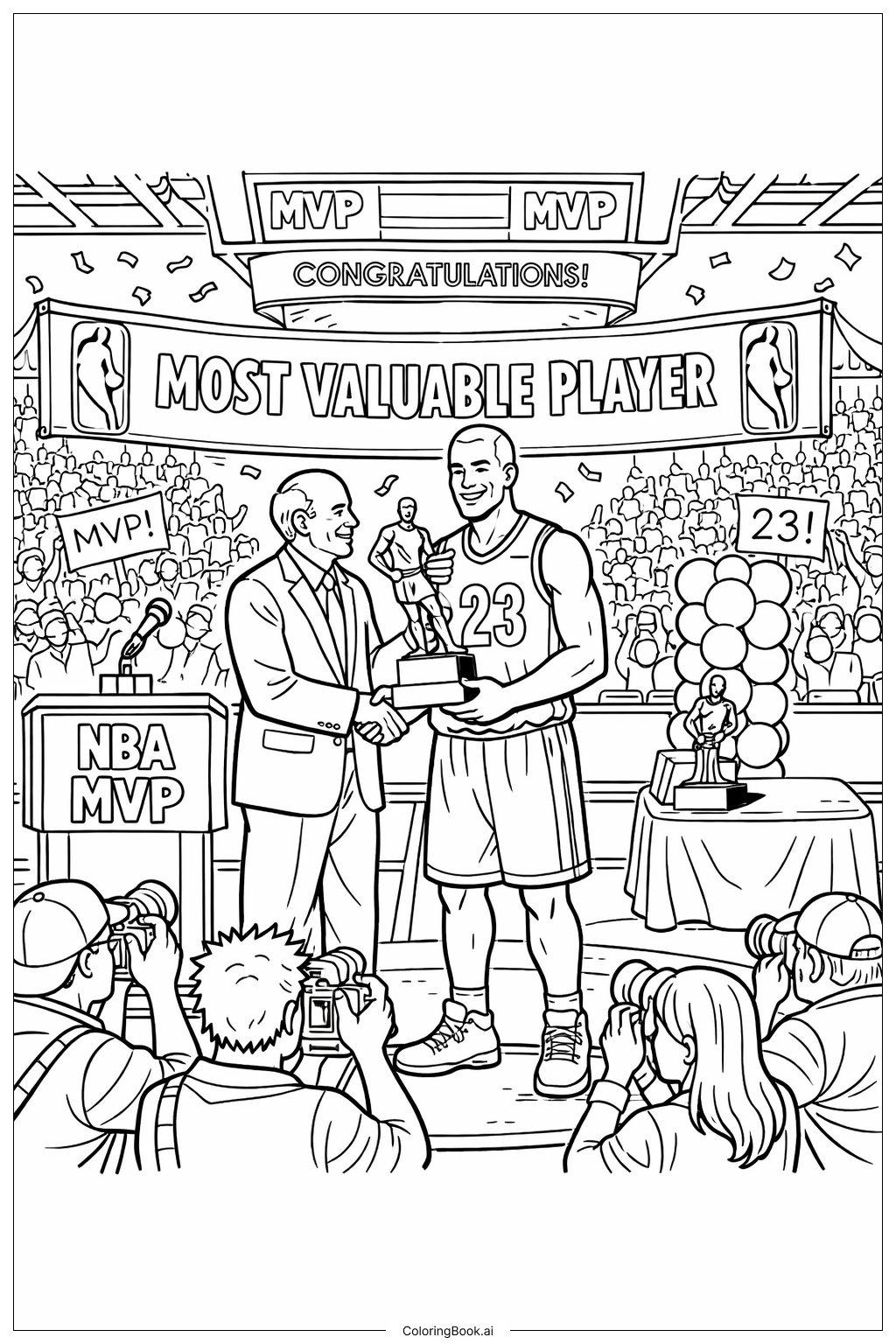  Trang tô màu Lễ trao giải MVP NBA 