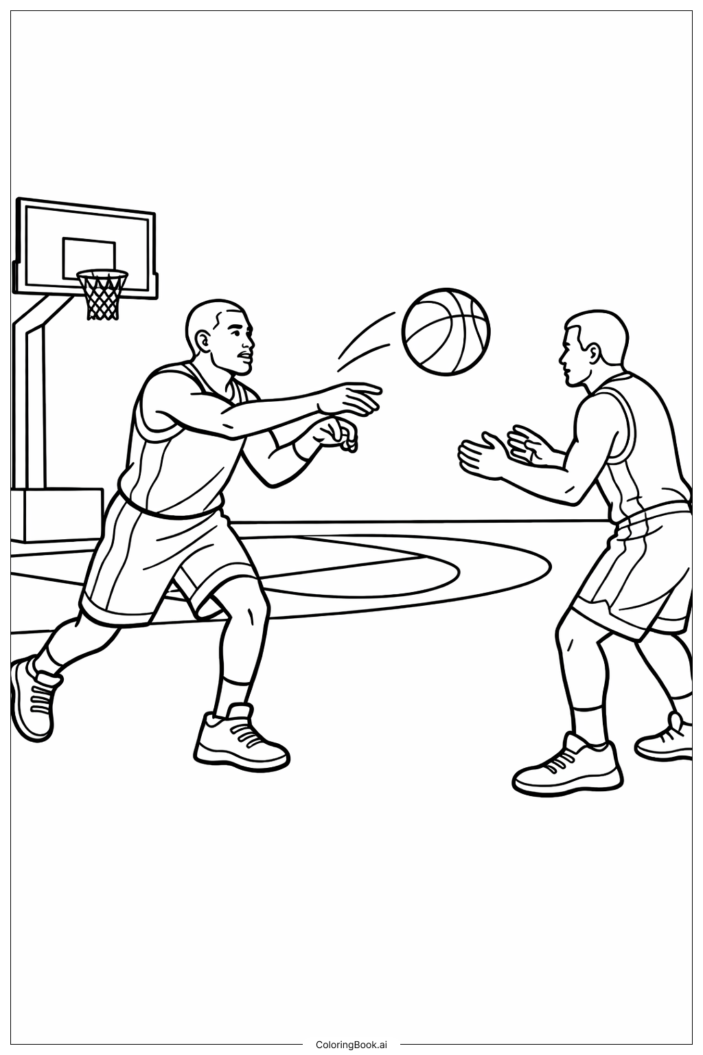 NBA 플레이어 패스 색칠공부 페이지