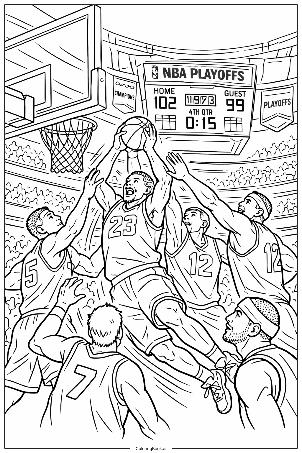  NBA Playoff-Serie Moment Ausmalseite 