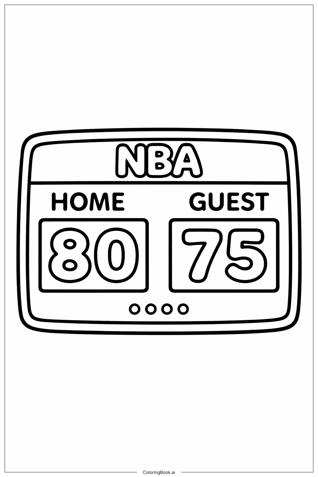 NBA 점수판 심플 색칠공부 페이지