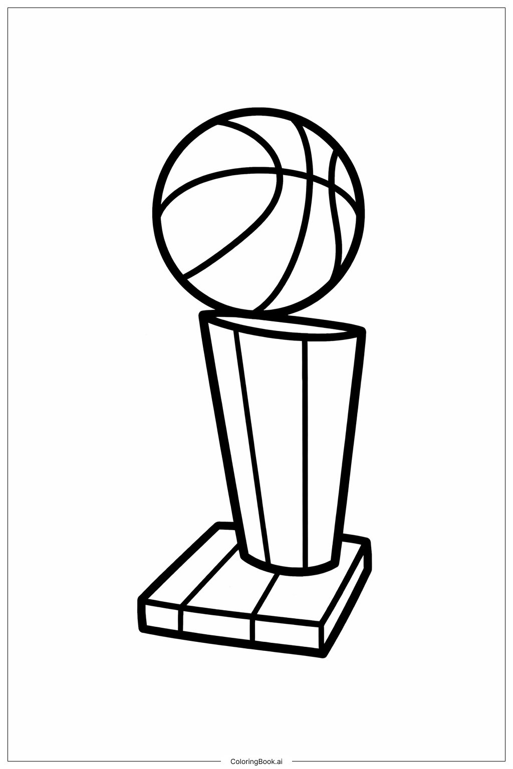  Página para colorear de Trofeo NBA 