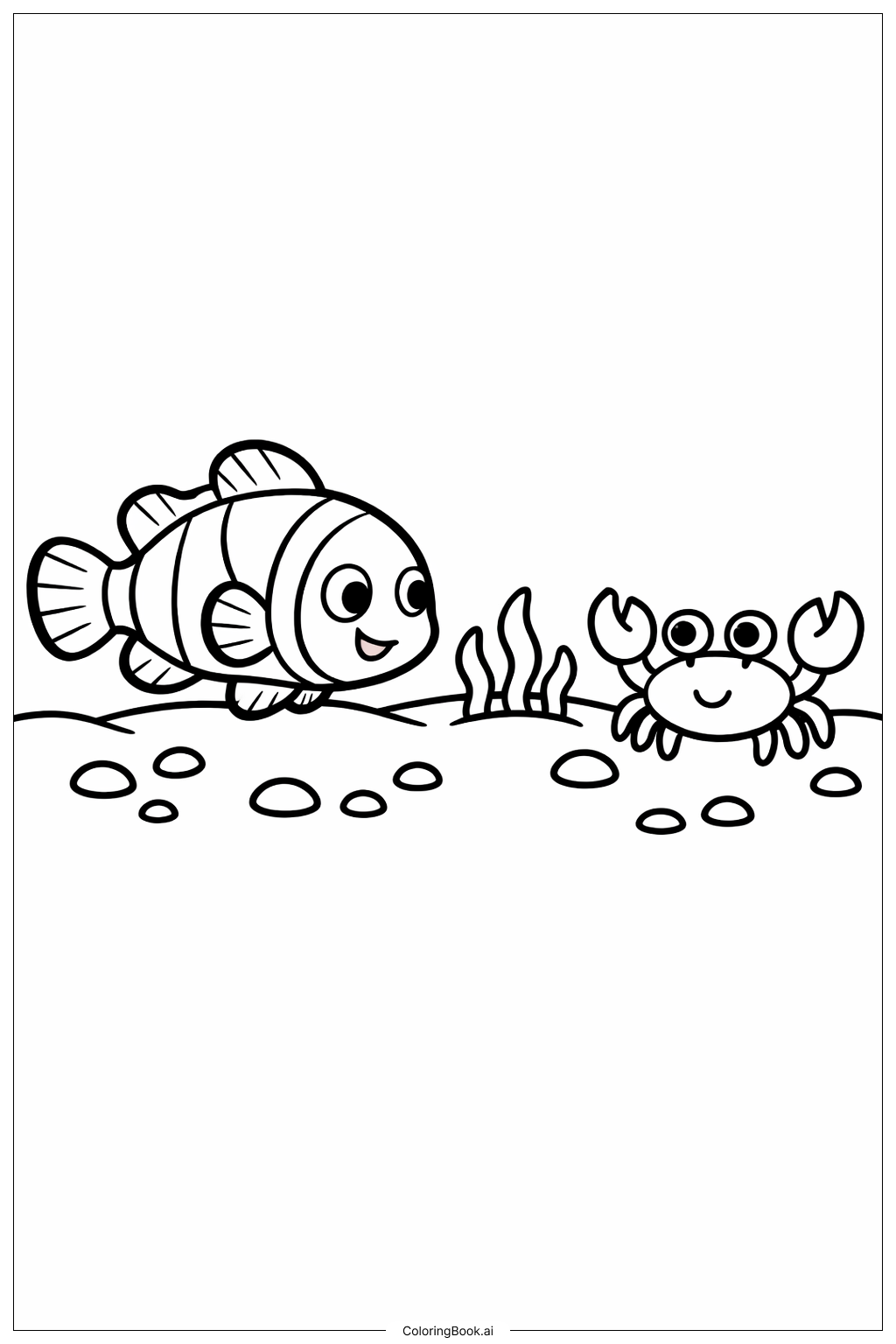  尼莫與小螃蟹著色頁 