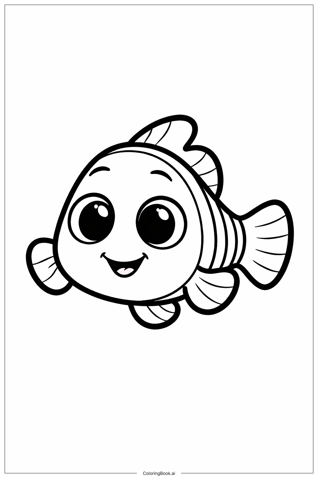  尼莫大眼睛快樂魚著色頁 