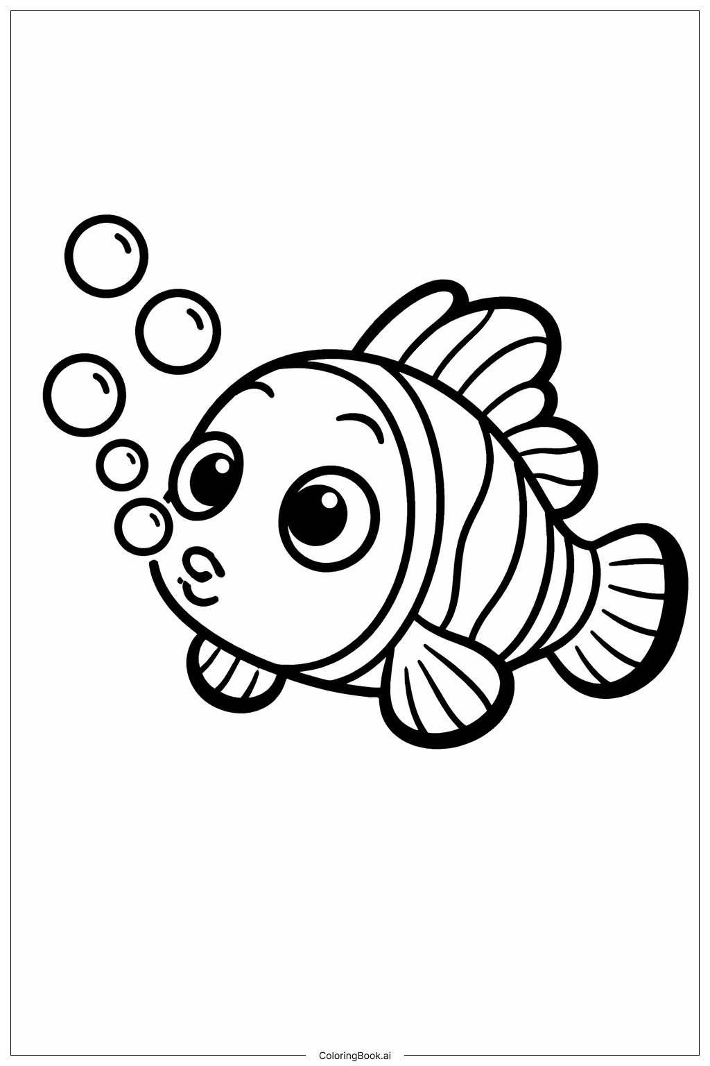  尼莫吹泡泡著色頁 