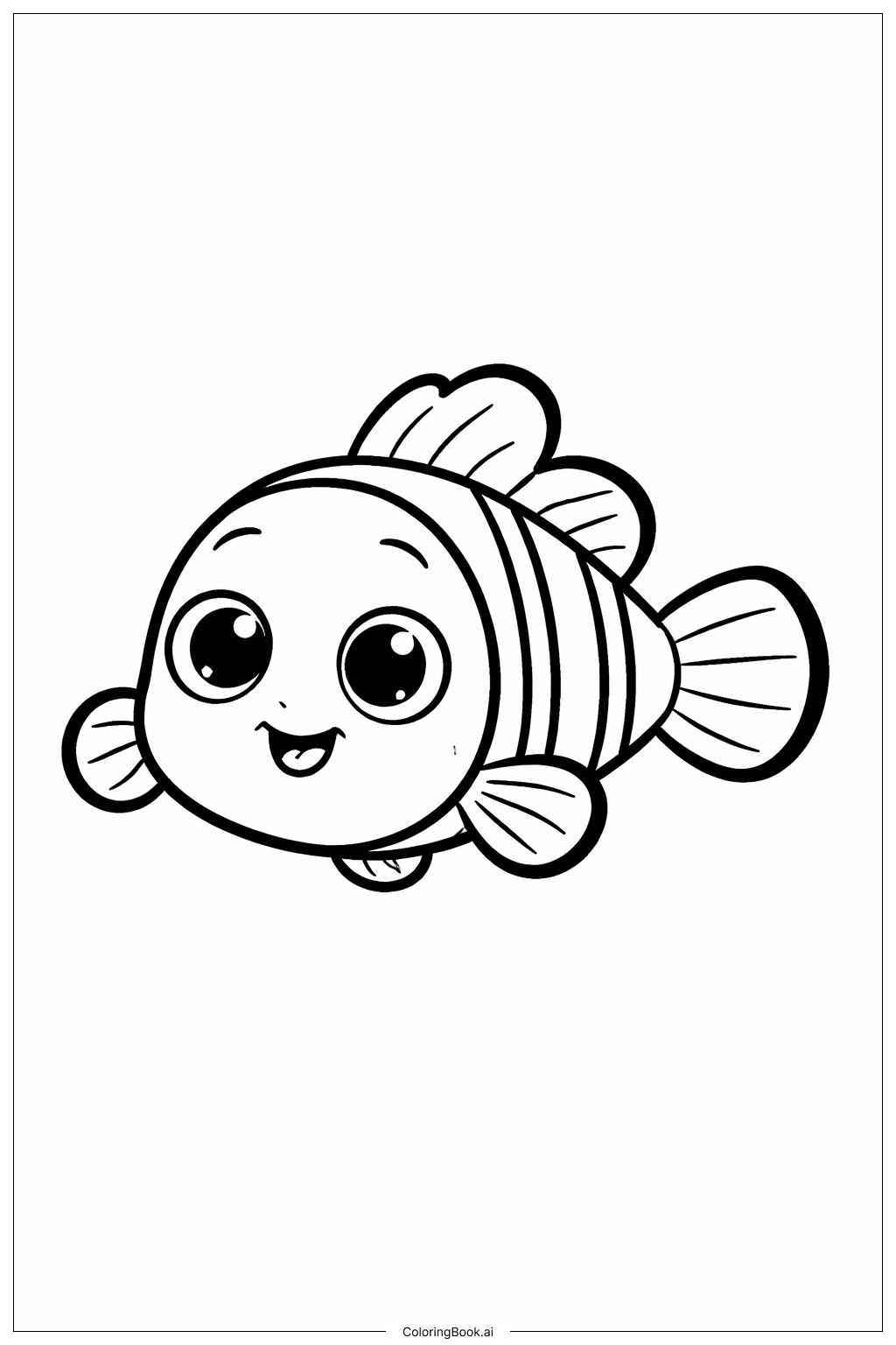  Nemo 可愛表情著色頁 