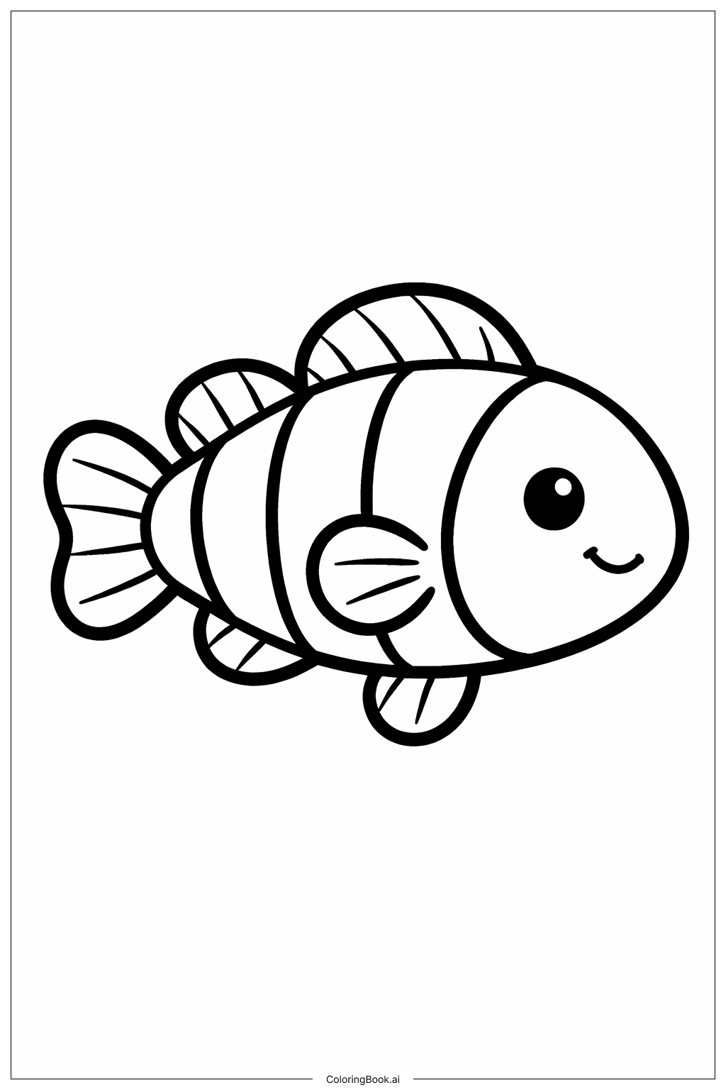  尼莫簡單側面圖著色頁 