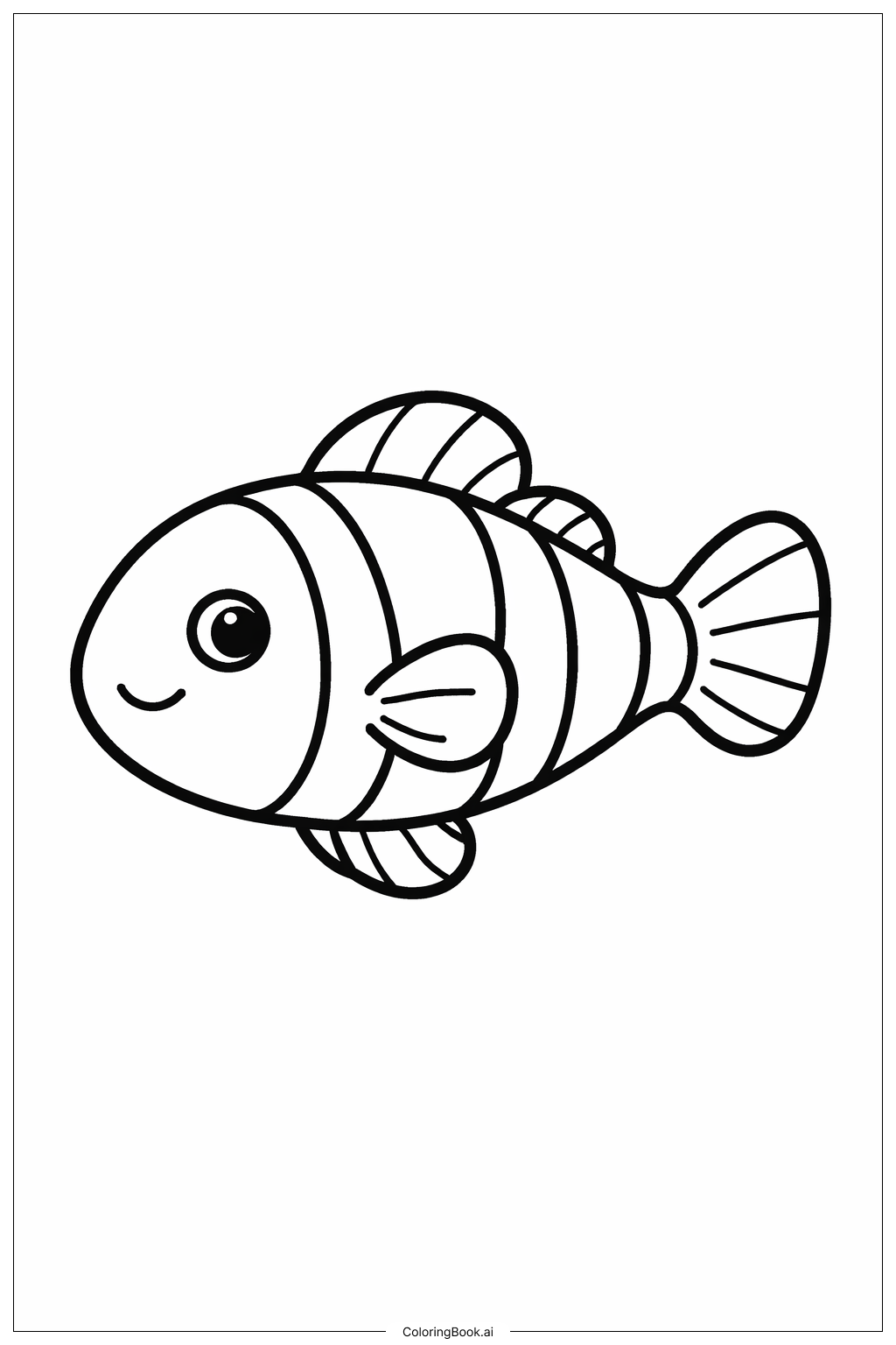  尼莫獨自游泳著色頁 