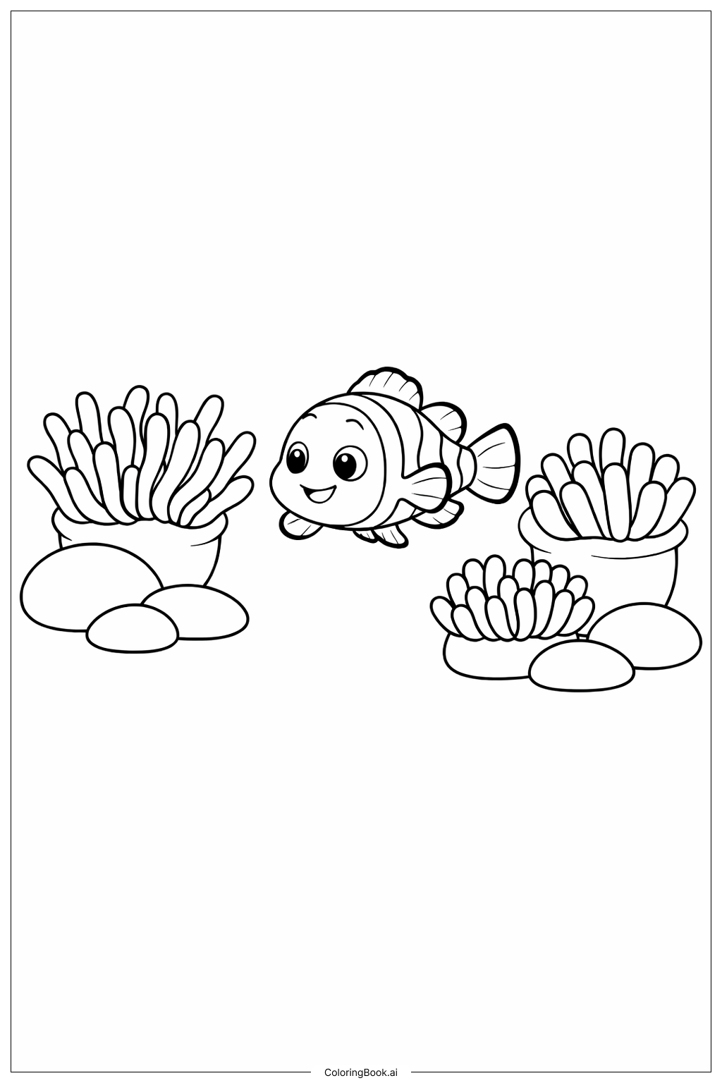  尼莫探訪海葵花園著色頁 